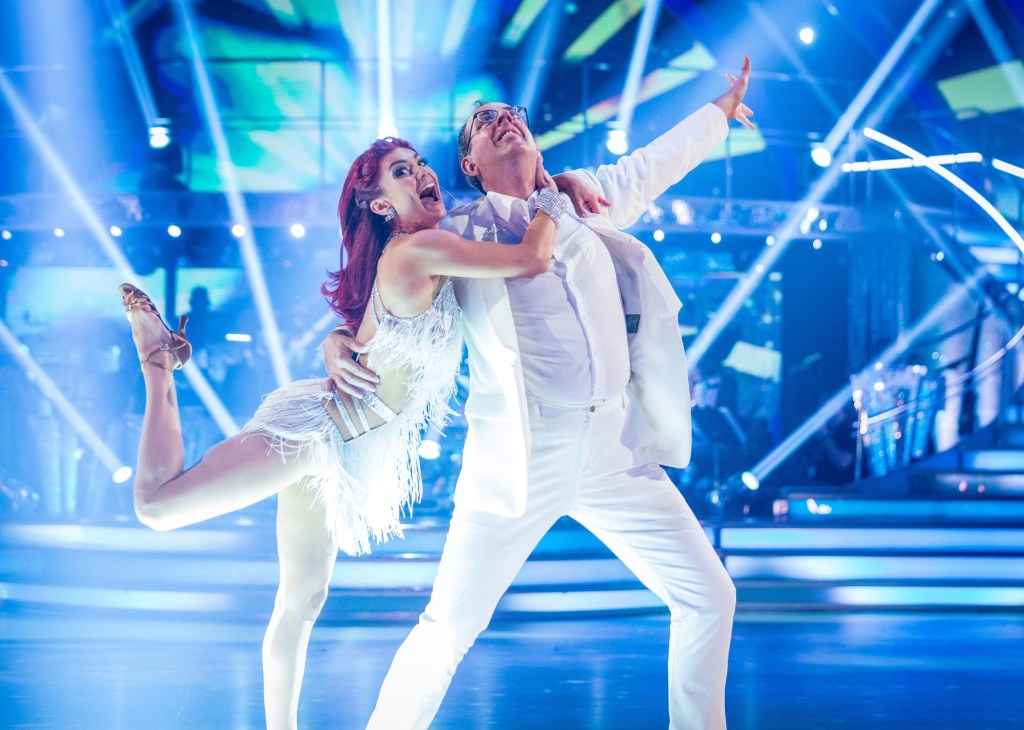 Dianne Buswell and Rev Richard Coles on Strictly Come Dancing, mid-routine and wearing all-white outfits