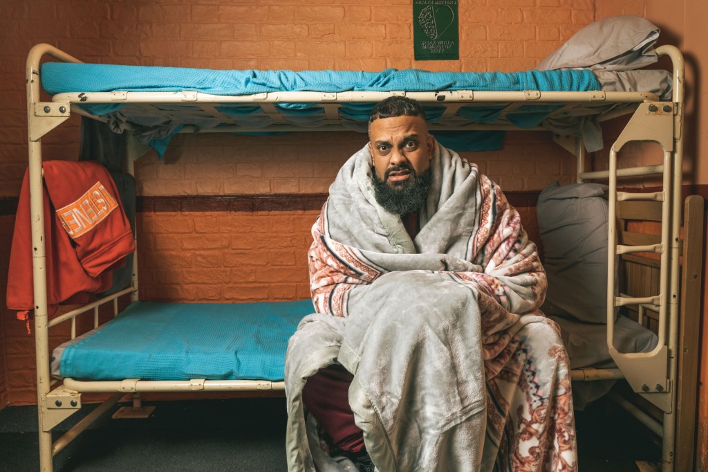 Guz Khan sat on a prison bunk bed in Man Like Mobeen.