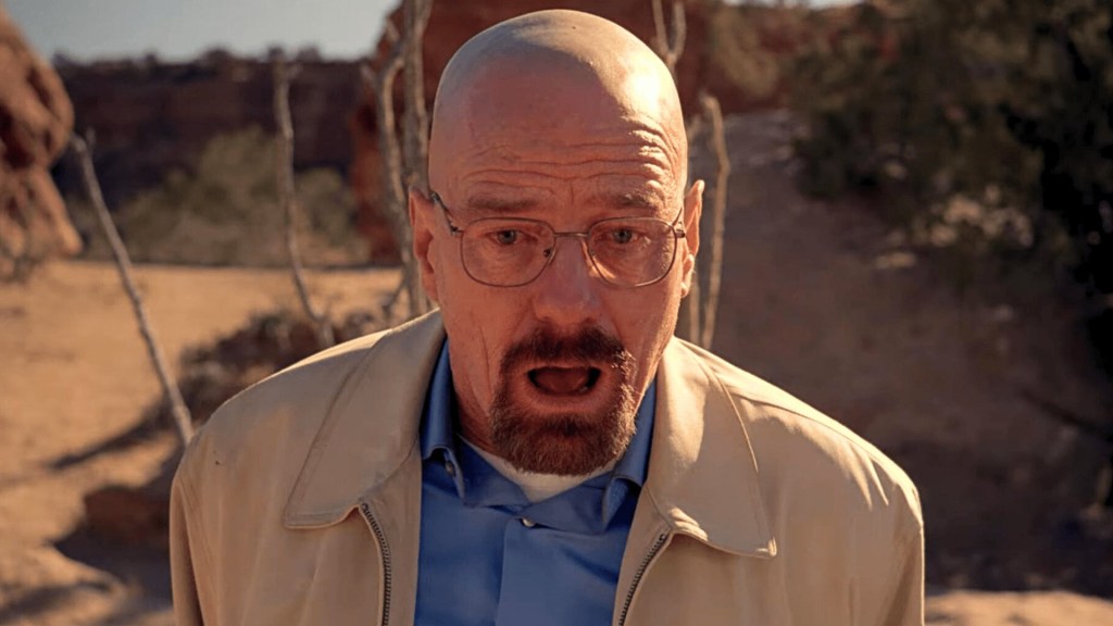 Breaking Bad star Byran Cranston gasping in scene from show