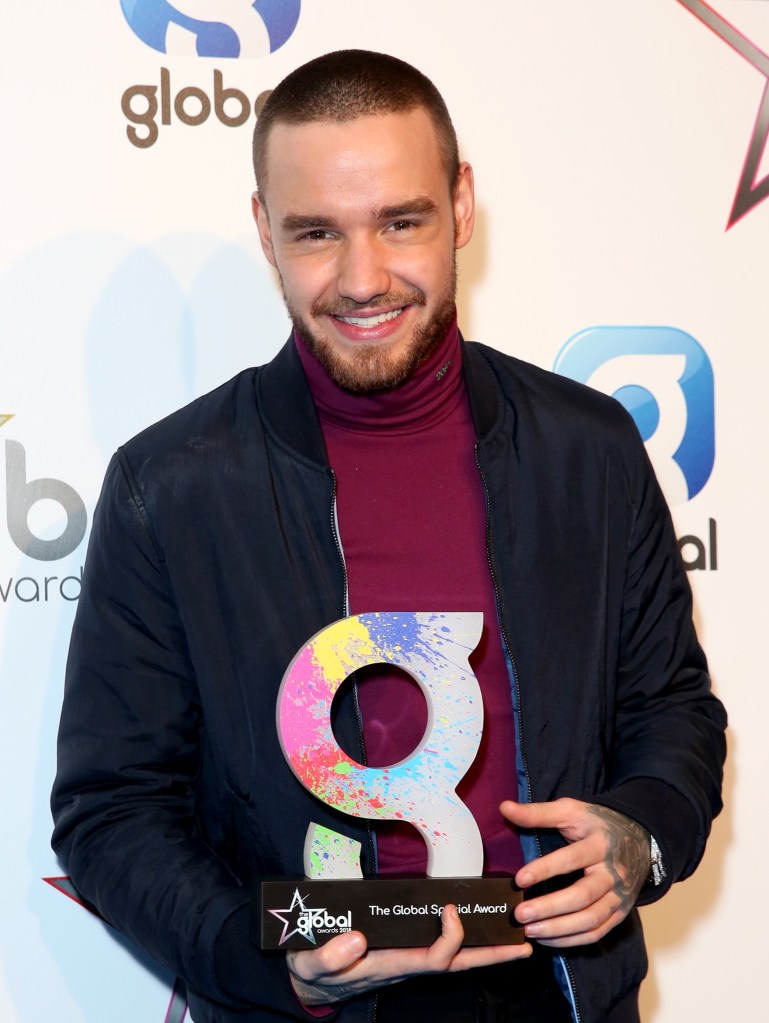 Liam Payne with the Global Special Award in the press room at the Global Awards