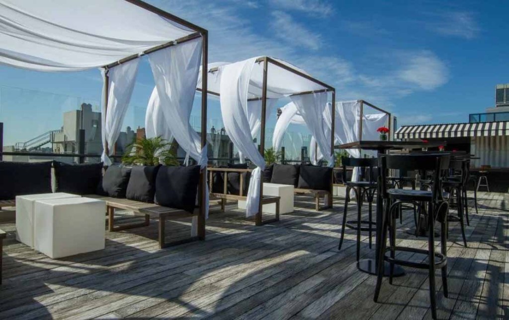 Outdoor seating area at the Casa Sur Palermo hotel in Buenos Aires, Argentina