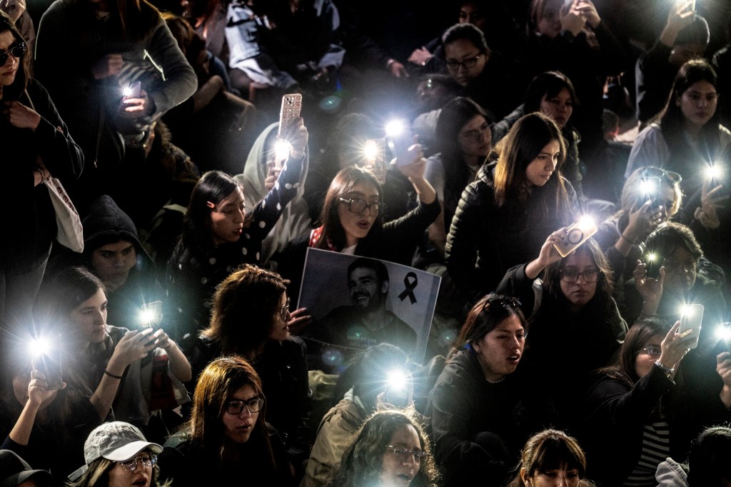 Fans outside the hotel in Buenos Aires