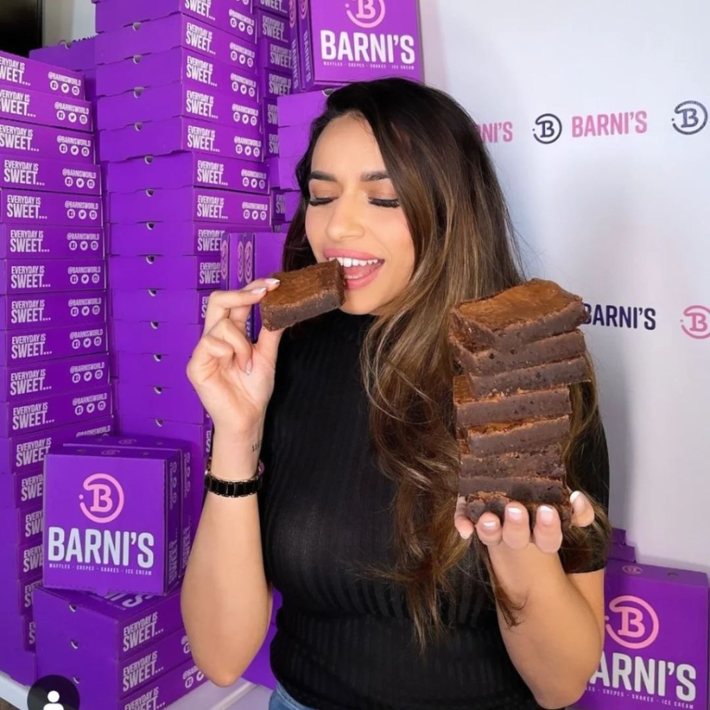 The Apprentice winner Harpreet Kaur eating a brownie