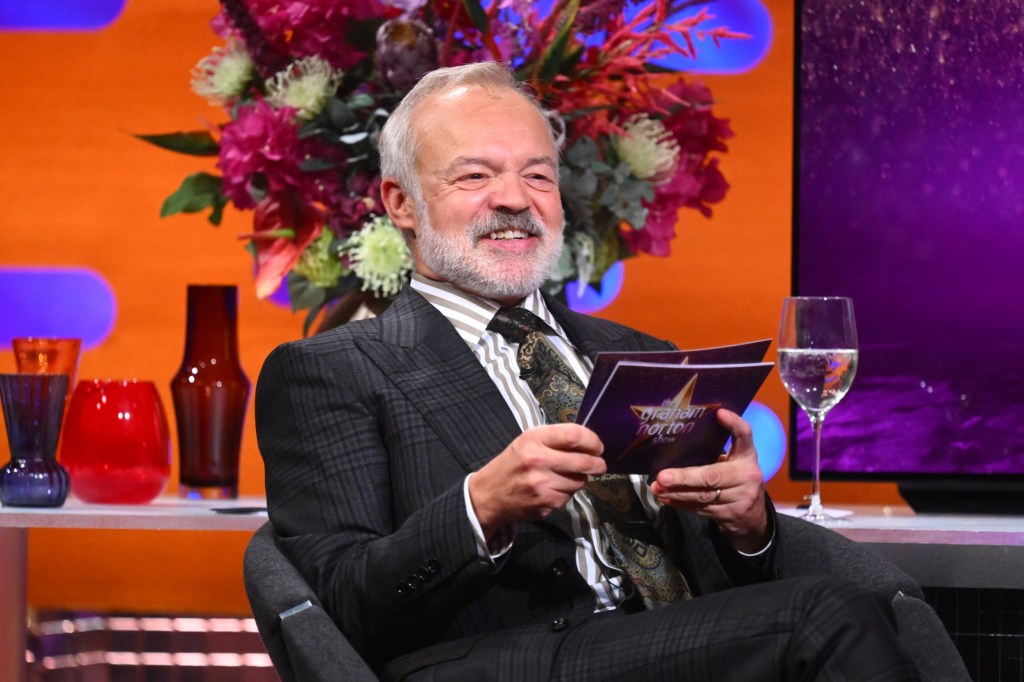 Graham Norton on the Graham Norton Show, filming.