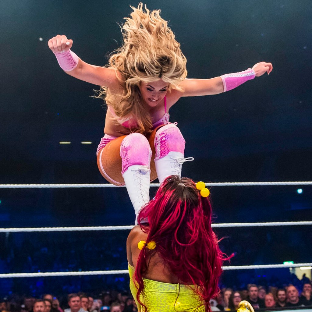 WWE superstar Tiffany Stratton stomps Naomi in Liverpool during 2024 UK tour